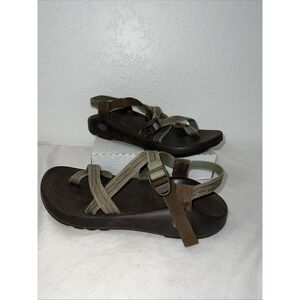 CHACO Z Cloud Brown Green Vibram Sole Sport Toe Loop Sandals Sz 13 Adjustable